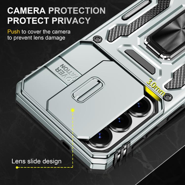 For Samsung Galaxy S26 5G Armor PC Hybrid TPU Camera Shield Phone Case