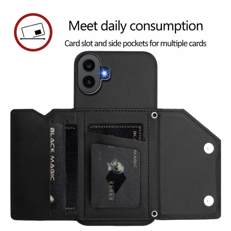 For Nothing CMF Phone 1 Skin Feel Four Card Slots Phone Case with Wrist Strap