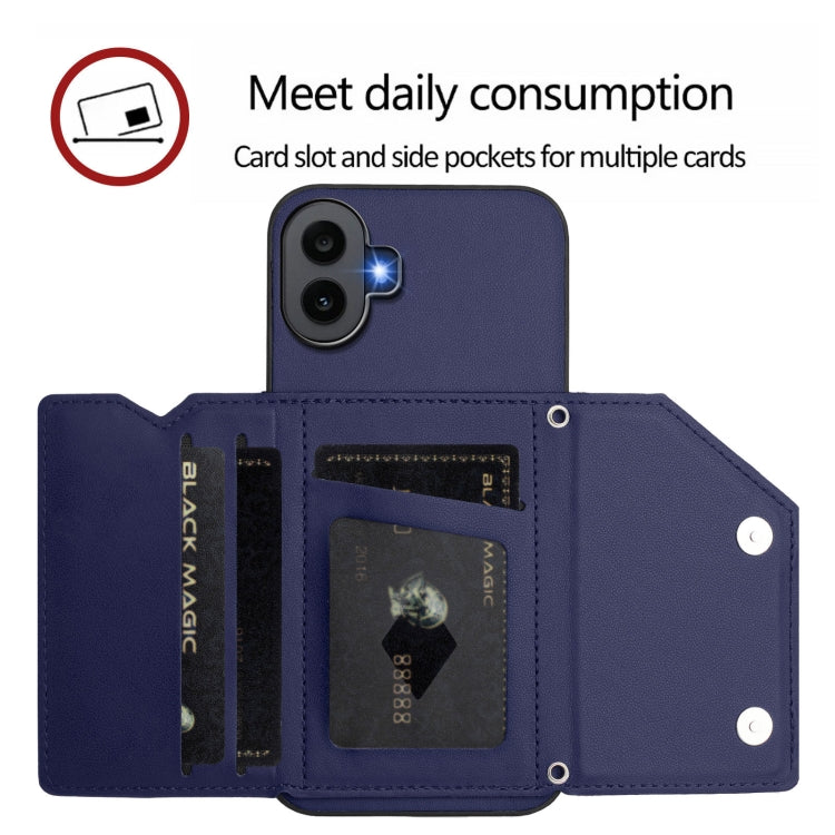 For Nothing CMF Phone 1 Skin Feel Four Card Slots Phone Case with Wrist Strap