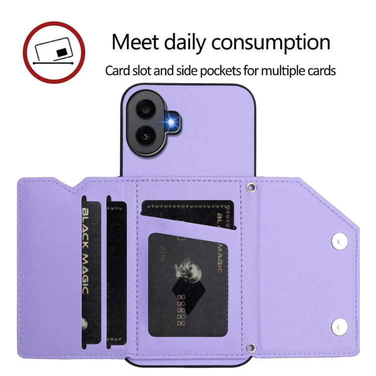 For Nothing CMF Phone 1 Skin Feel Four Card Slots Phone Case with Wrist Strap