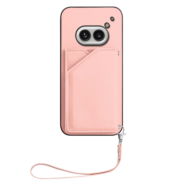 For Nothing Phone 2a Skin Feel Four Card Slots Phone Case with Wrist Strap