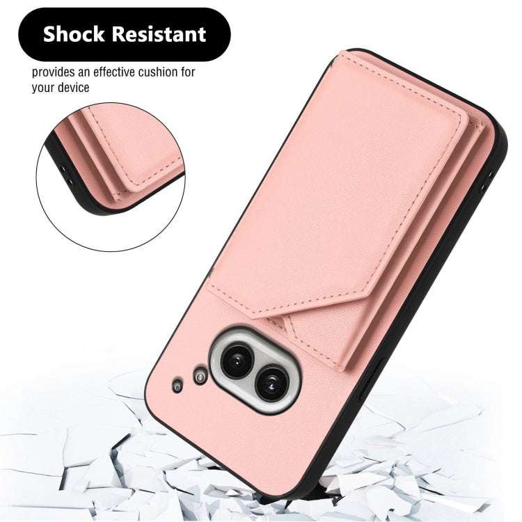 For Nothing Phone 2a Skin Feel Four Card Slots Phone Case with Wrist Strap