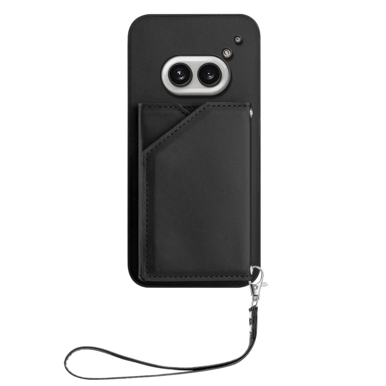 For Nothing Phone 2a Skin Feel Four Card Slots Phone Case with Wrist Strap