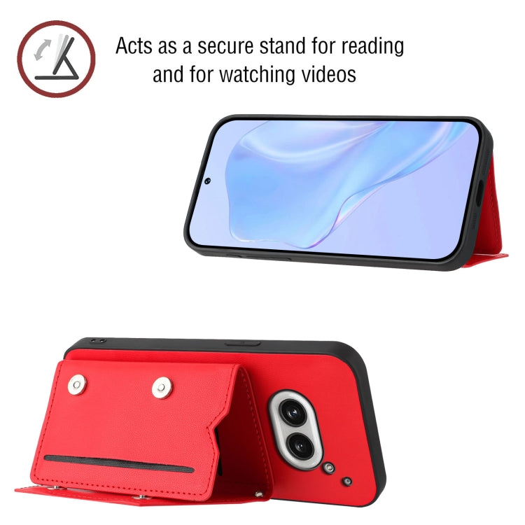 For Nothing Phone 2a Skin Feel Four Card Slots Phone Case with Wrist Strap