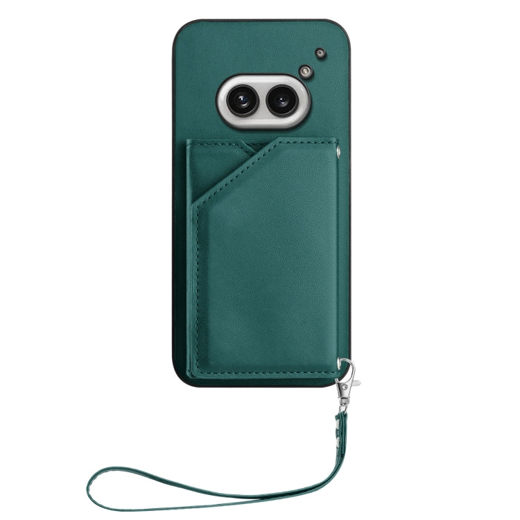 For Nothing Phone 2a Skin Feel Four Card Slots Phone Case with Wrist Strap
