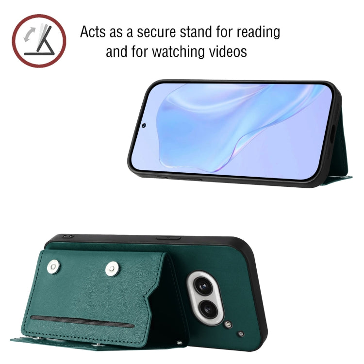 For Nothing Phone 2a Skin Feel Four Card Slots Phone Case with Wrist Strap