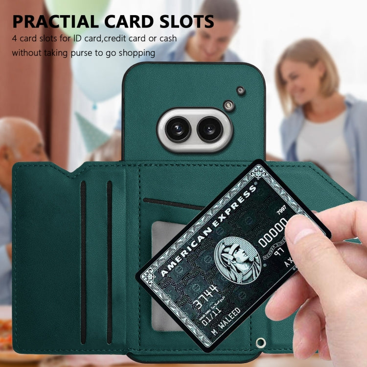 For Nothing Phone 2a Skin Feel Four Card Slots Phone Case with Wrist Strap