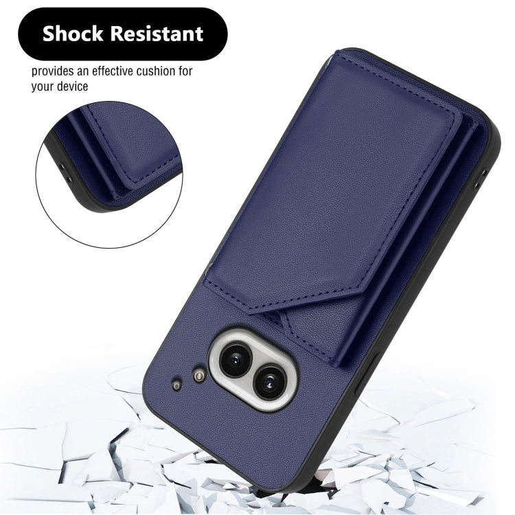 For Nothing Phone 2a Skin Feel Four Card Slots Phone Case with Wrist Strap