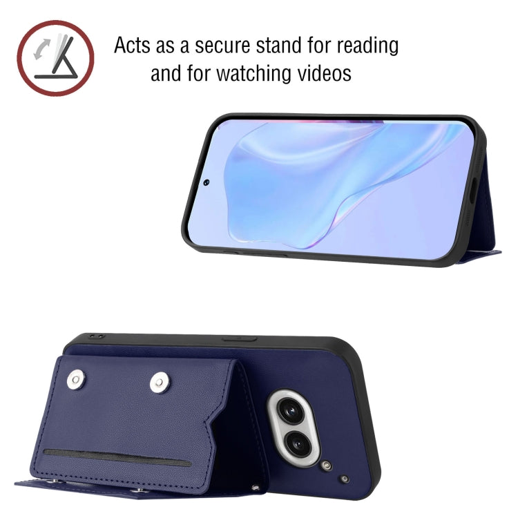 For Nothing Phone 2a Skin Feel Four Card Slots Phone Case with Wrist Strap