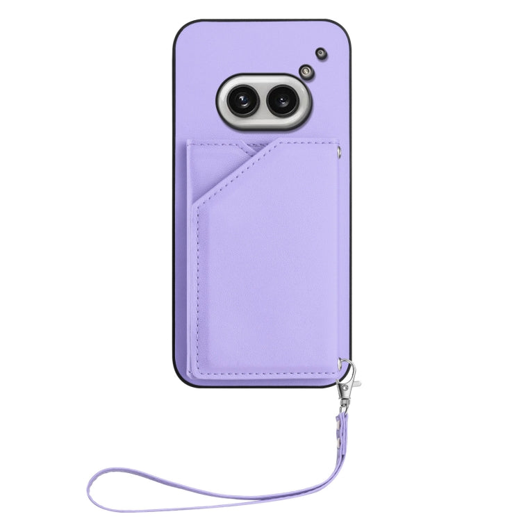 For Nothing Phone 2a Skin Feel Four Card Slots Phone Case with Wrist Strap