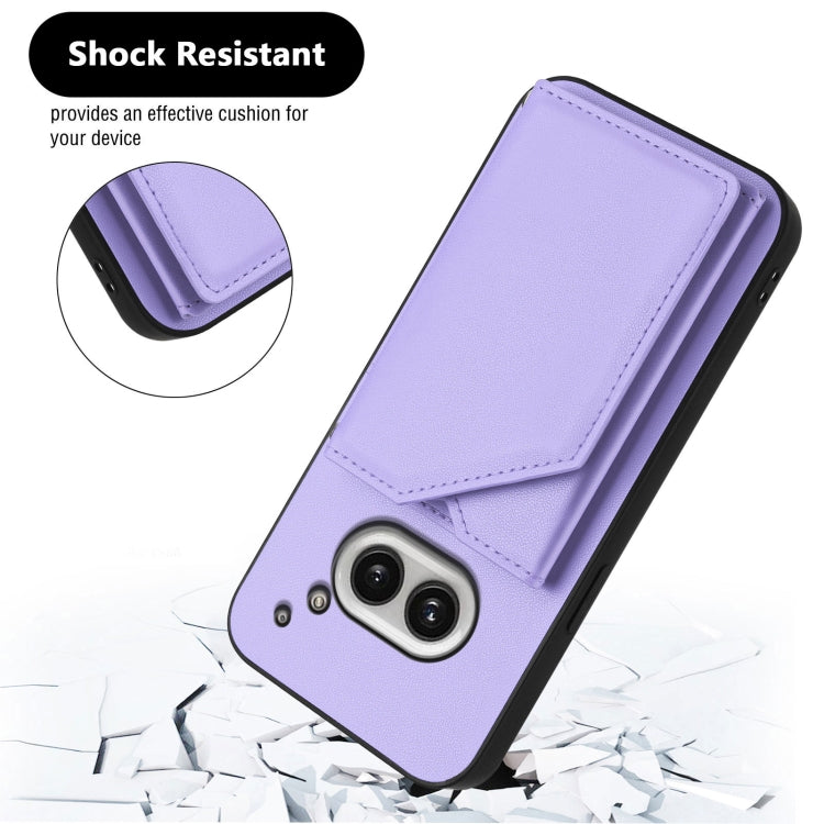 For Nothing Phone 2a Skin Feel Four Card Slots Phone Case with Wrist Strap