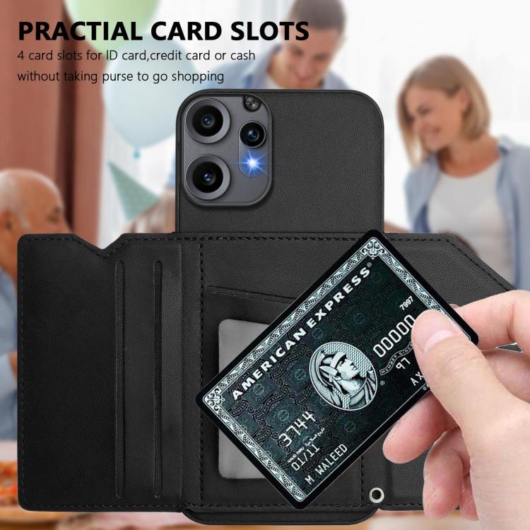 For Nothing CMF Phone 2 Pro Skin Feel Four Card Slots Phone Case with Wrist Strap