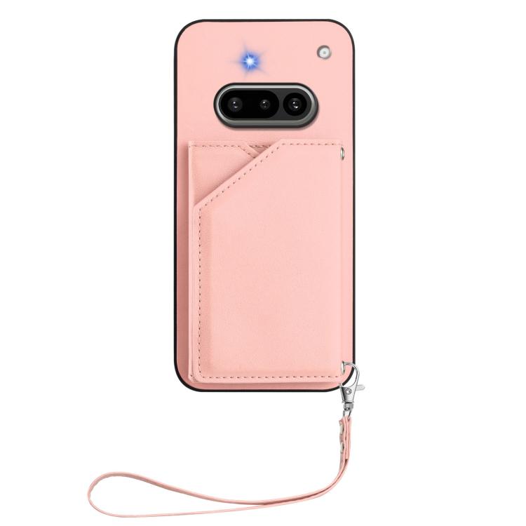 For Nothing Phone 3a Skin Feel Four Card Slots Phone Case with Wrist Strap
