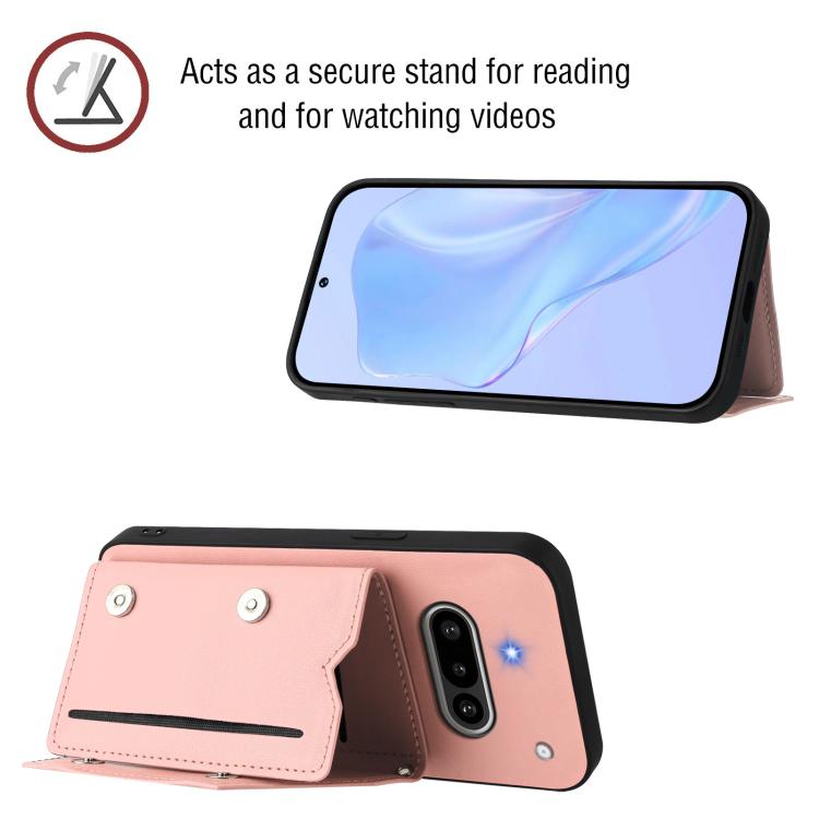 For Nothing Phone 3a Skin Feel Four Card Slots Phone Case with Wrist Strap