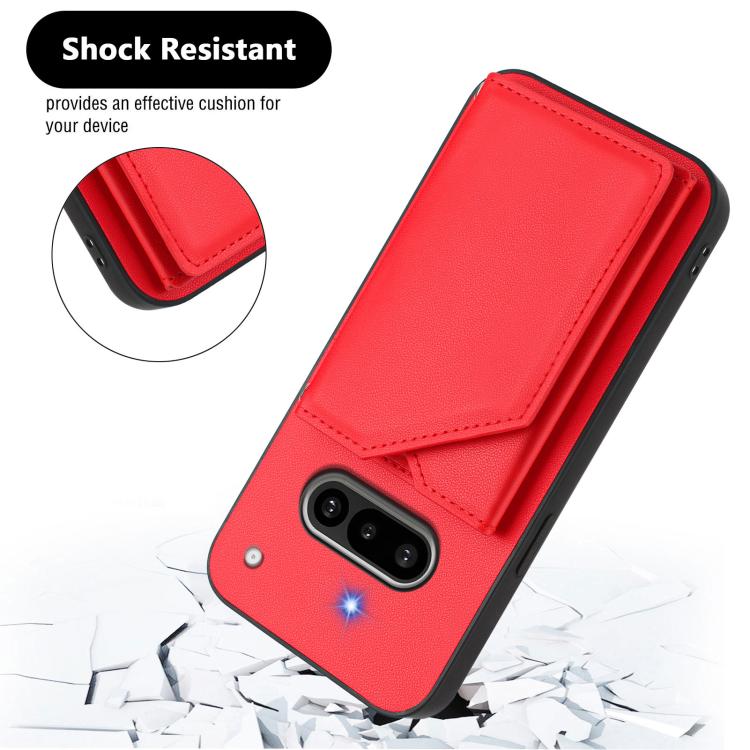 For Nothing Phone 3a Skin Feel Four Card Slots Phone Case with Wrist Strap