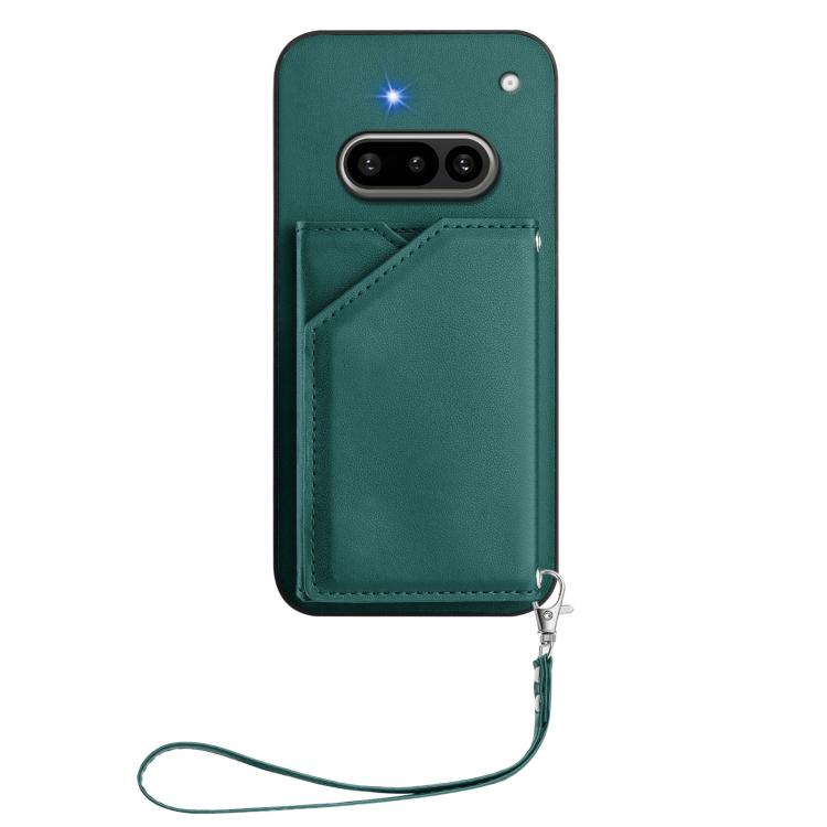 For Nothing Phone 3a Skin Feel Four Card Slots Phone Case with Wrist Strap