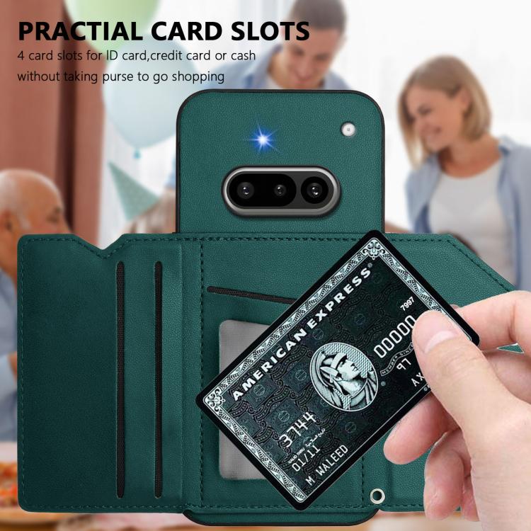 For Nothing Phone 3a Skin Feel Four Card Slots Phone Case with Wrist Strap