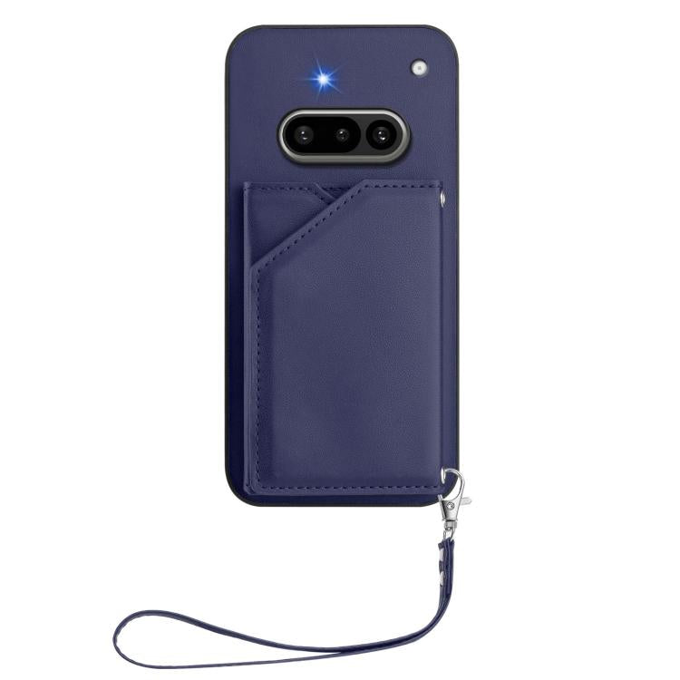 For Nothing Phone 3a Skin Feel Four Card Slots Phone Case with Wrist Strap