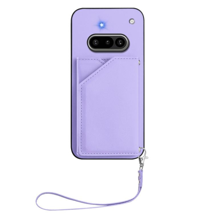 For Nothing Phone 3a Skin Feel Four Card Slots Phone Case with Wrist Strap