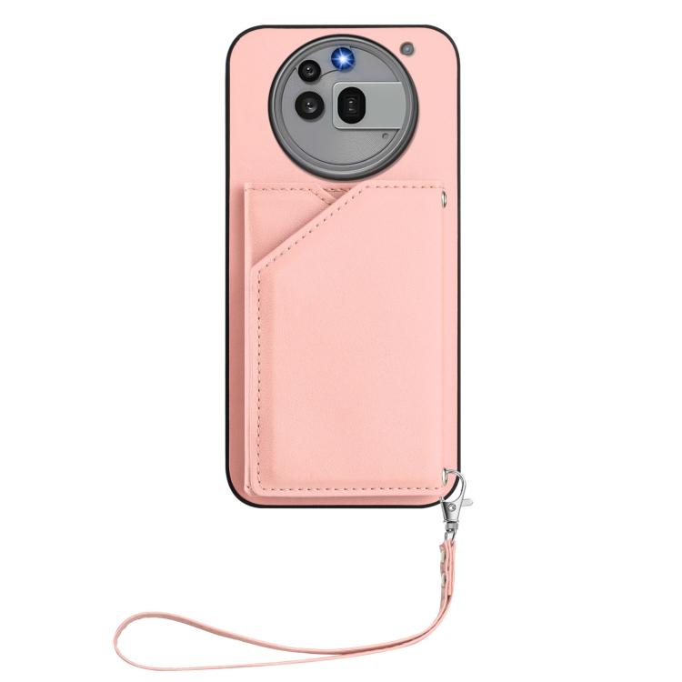 For Nothing Phone 3a Pro Skin Feel Four Card Slots Phone Case with Wrist Strap