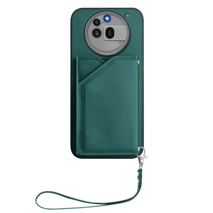 For Nothing Phone 3a Pro Skin Feel Four Card Slots Phone Case with Wrist Strap