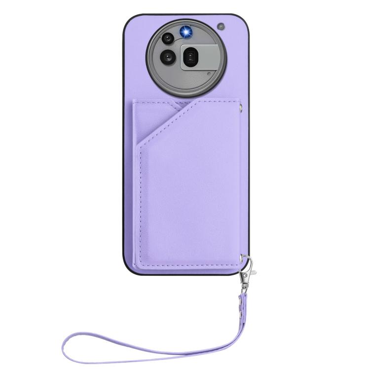 For Nothing Phone 3a Pro Skin Feel Four Card Slots Phone Case with Wrist Strap