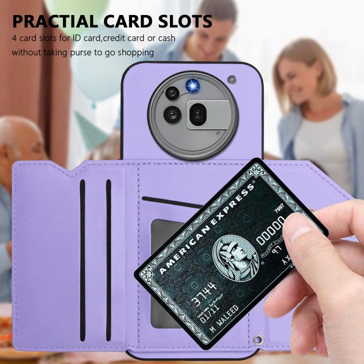 For Nothing Phone 3a Pro Skin Feel Four Card Slots Phone Case with Wrist Strap