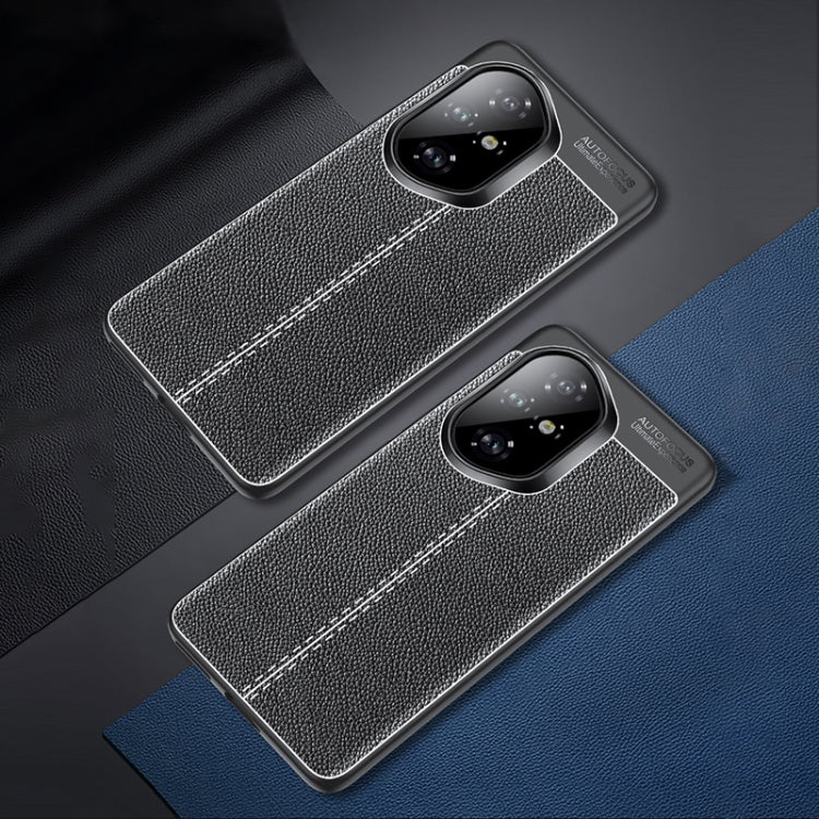 For Honor 300 Litchi Texture TPU Shockproof Phone Case - Black