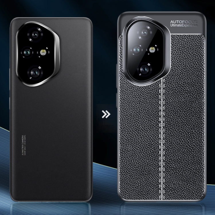 For Honor 300 Litchi Texture TPU Shockproof Phone Case - Black