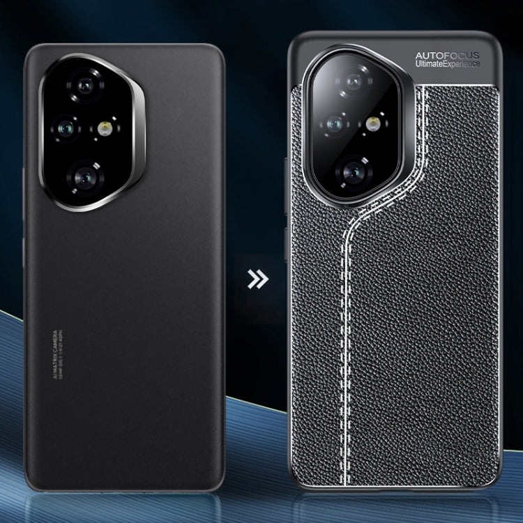 For Honor 300 Ultra Litchi Texture TPU Shockproof Phone Case - Black