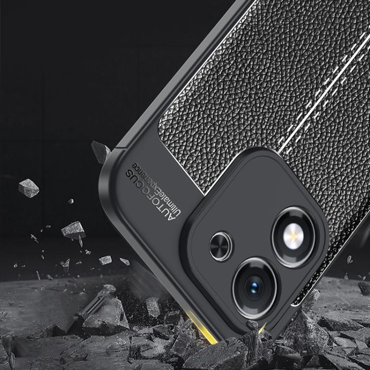 For Honor X70i Litchi Texture TPU Shockproof Phone Case - Black