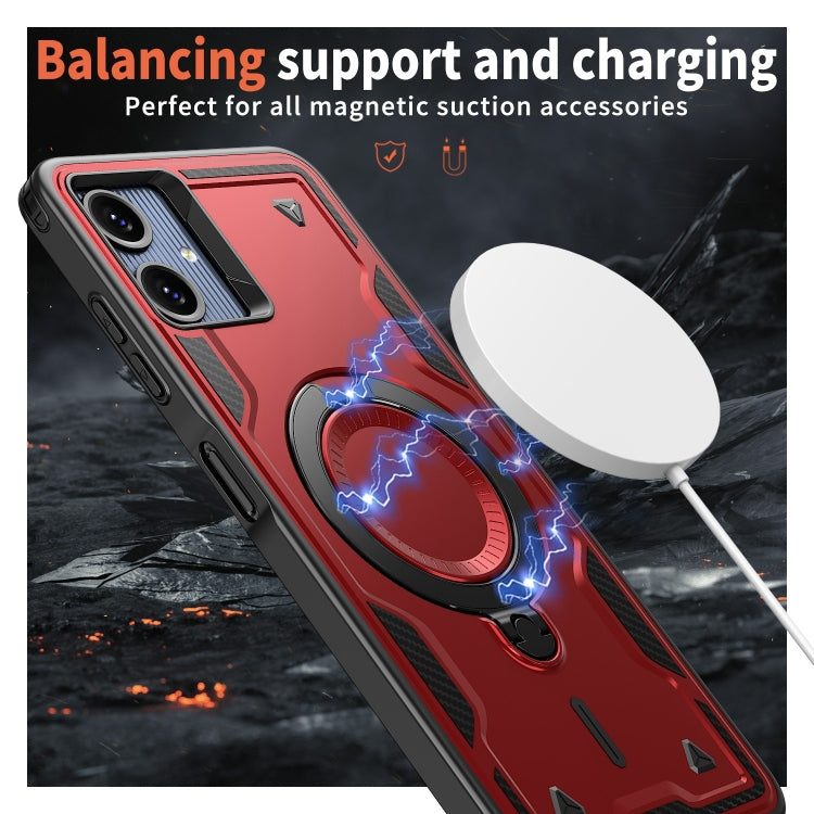 For Samsung Galaxy A06 4G PC Hybrid TPU Armor MagSafe Ring Holder Phone Case