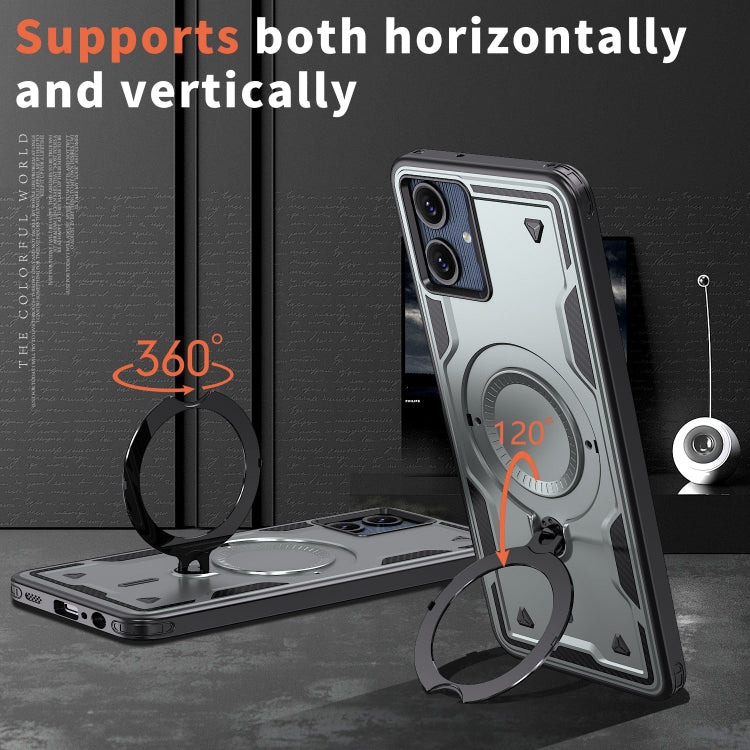 For Samsung Galaxy A06 4G PC Hybrid TPU Armor MagSafe Ring Holder Phone Case