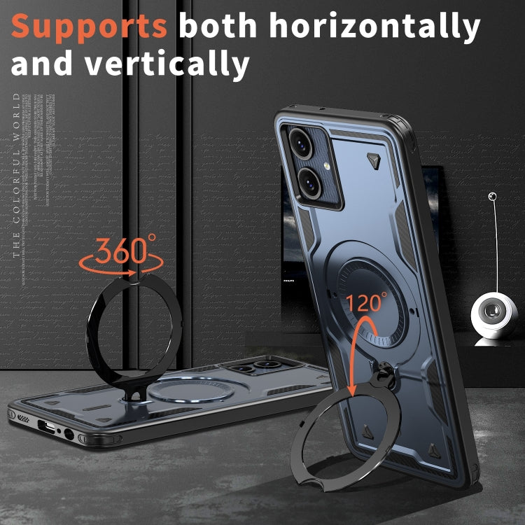 For Samsung Galaxy A06 4G PC Hybrid TPU Armor MagSafe Ring Holder Phone Case