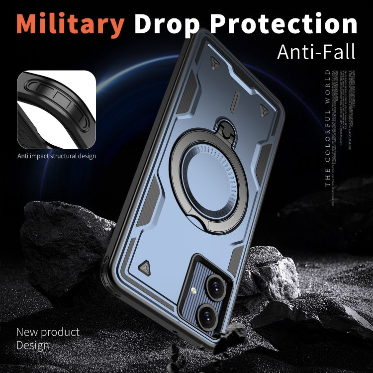 For Samsung Galaxy A06 4G PC Hybrid TPU Armor MagSafe Ring Holder Phone Case