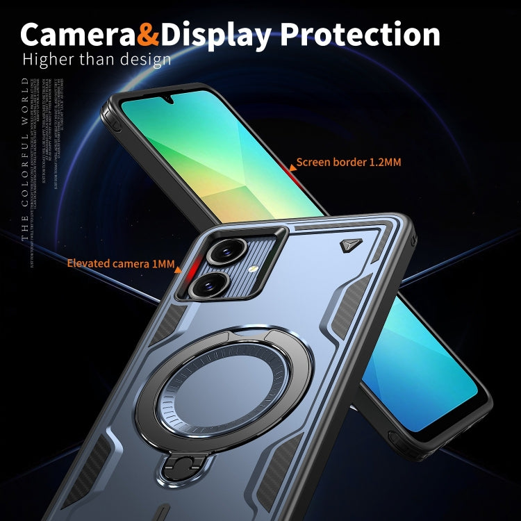 For Samsung Galaxy A06 4G PC Hybrid TPU Armor MagSafe Ring Holder Phone Case