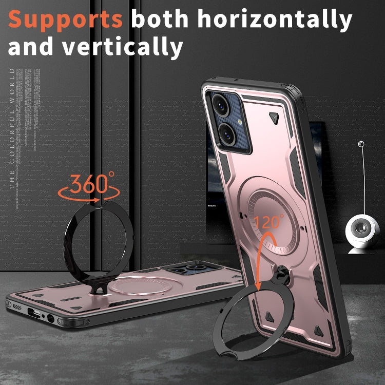 For Samsung Galaxy A06 4G PC Hybrid TPU Armor MagSafe Ring Holder Phone Case