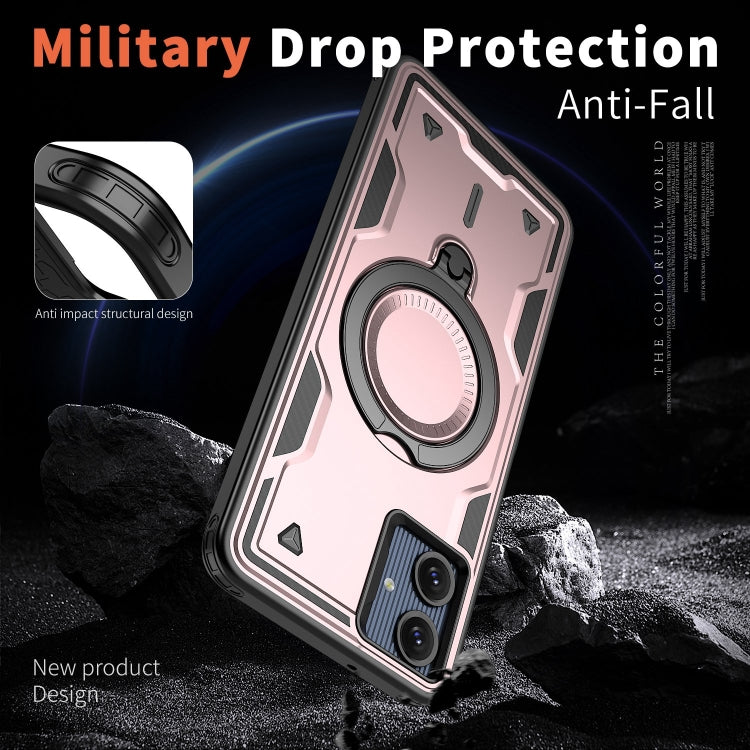 For Samsung Galaxy A06 4G PC Hybrid TPU Armor MagSafe Ring Holder Phone Case
