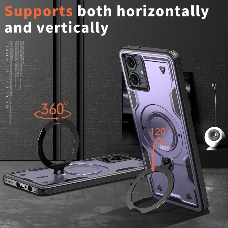 For Samsung Galaxy A06 4G PC Hybrid TPU Armor MagSafe Ring Holder Phone Case