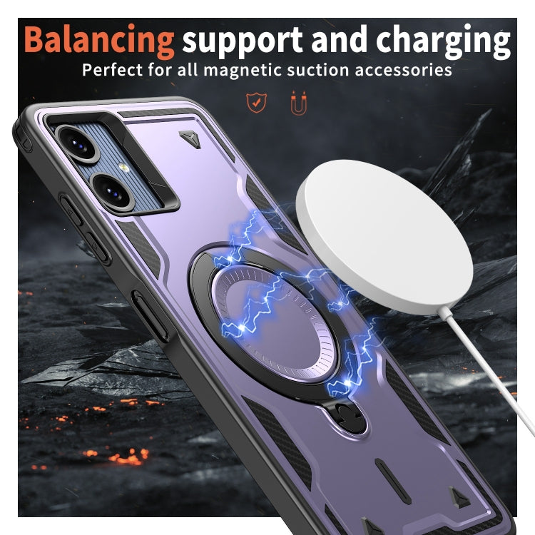 For Samsung Galaxy A06 4G PC Hybrid TPU Armor MagSafe Ring Holder Phone Case