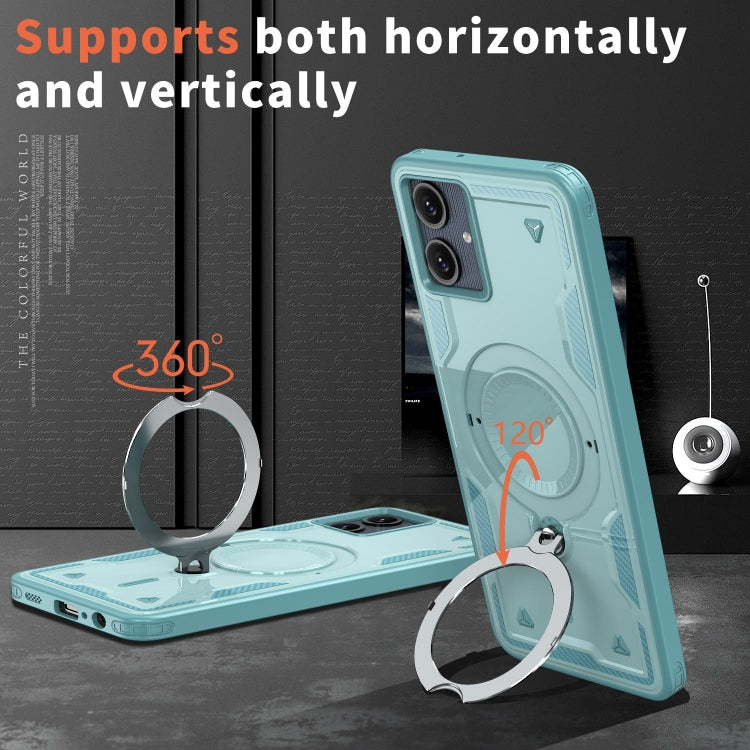 For Samsung Galaxy A06 4G PC Hybrid TPU Armor MagSafe Ring Holder Phone Case