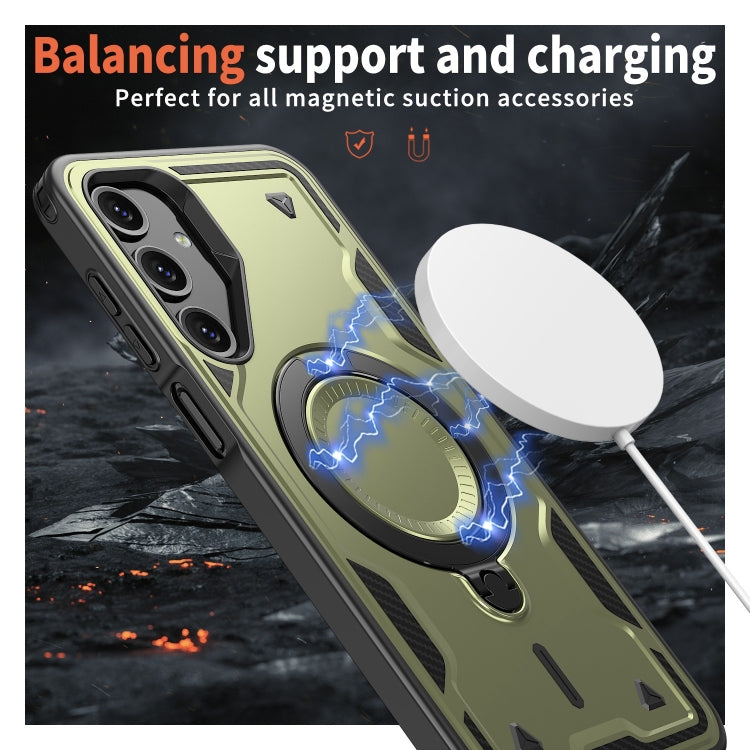 For Samsung Galaxy A16 5G PC Hybrid TPU Armor MagSafe Ring Holder Phone Case