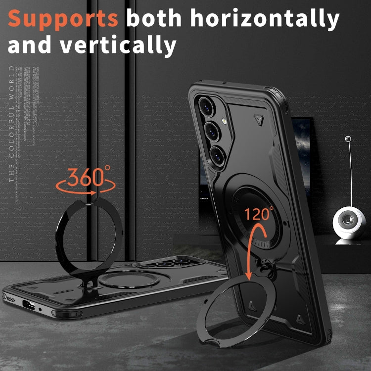 For Samsung Galaxy A16 5G PC Hybrid TPU Armor MagSafe Ring Holder Phone Case