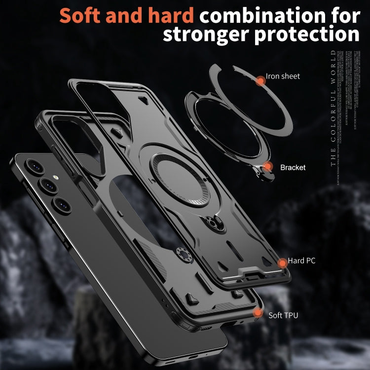 For Samsung Galaxy A16 5G PC Hybrid TPU Armor MagSafe Ring Holder Phone Case