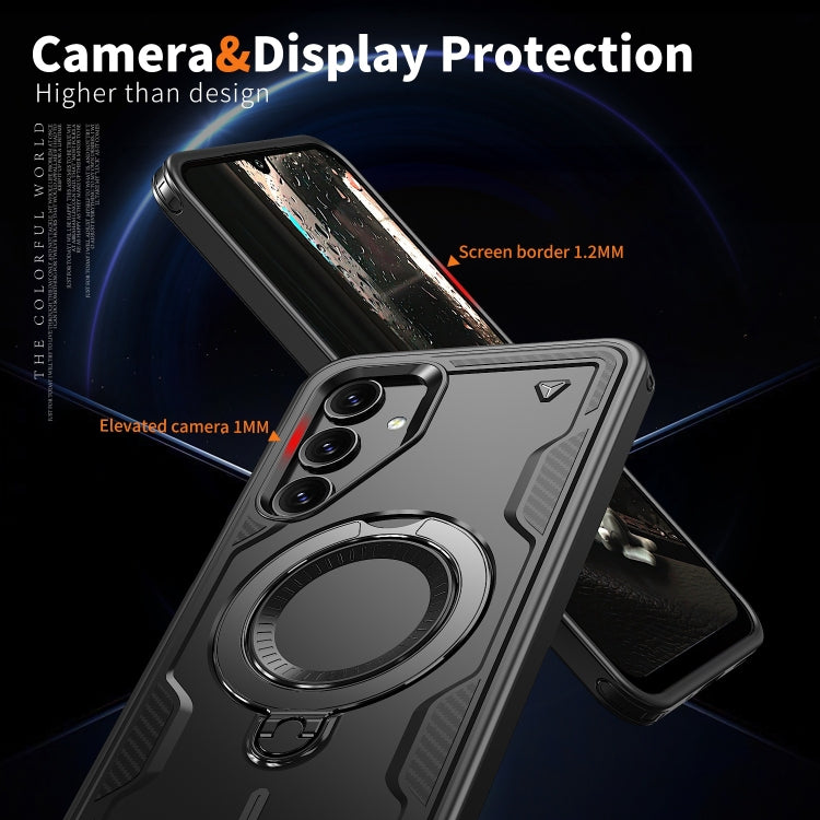 For Samsung Galaxy A16 5G PC Hybrid TPU Armor MagSafe Ring Holder Phone Case