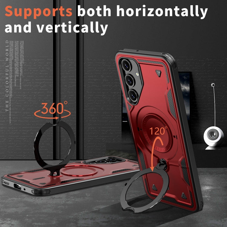 For Samsung Galaxy A16 5G PC Hybrid TPU Armor MagSafe Ring Holder Phone Case