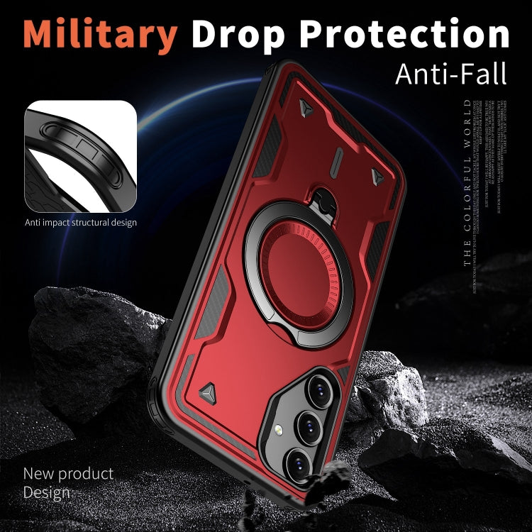 For Samsung Galaxy A16 5G PC Hybrid TPU Armor MagSafe Ring Holder Phone Case
