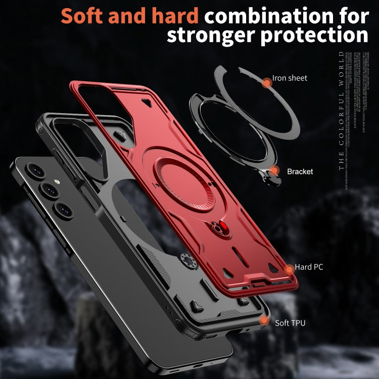 For Samsung Galaxy A16 5G PC Hybrid TPU Armor MagSafe Ring Holder Phone Case