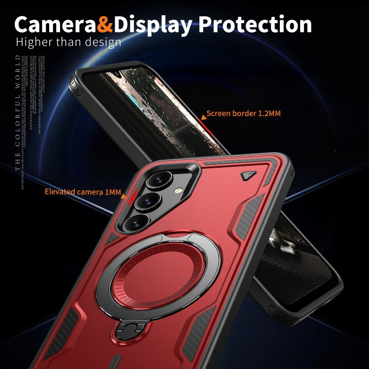For Samsung Galaxy A16 5G PC Hybrid TPU Armor MagSafe Ring Holder Phone Case