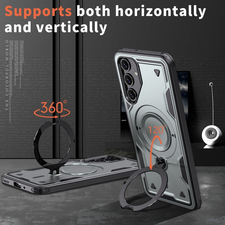 For Samsung Galaxy A16 5G PC Hybrid TPU Armor MagSafe Ring Holder Phone Case